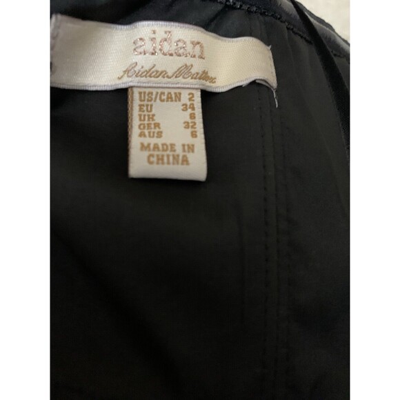 Aidan by Aidan Mattox Burgundy Cocktail Dress Mini Flare Lace‎ Polka Dot Size 2 - Picture 6 of 7